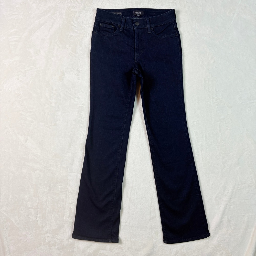 NYDJ Barbara Bootcut Jeans Women‎ 2 Dark Indigo Excellent Lift Tuck Denim